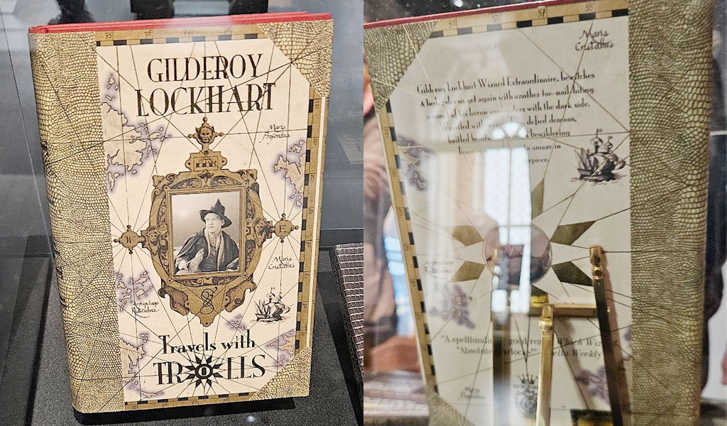 Livro de Gilderoy Lockhart, professor de Harry Potter na exposição Exhibition em São Paulo